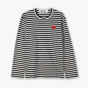 COMME DES GARÇONS PLAY Striped Logo Long Sleeve